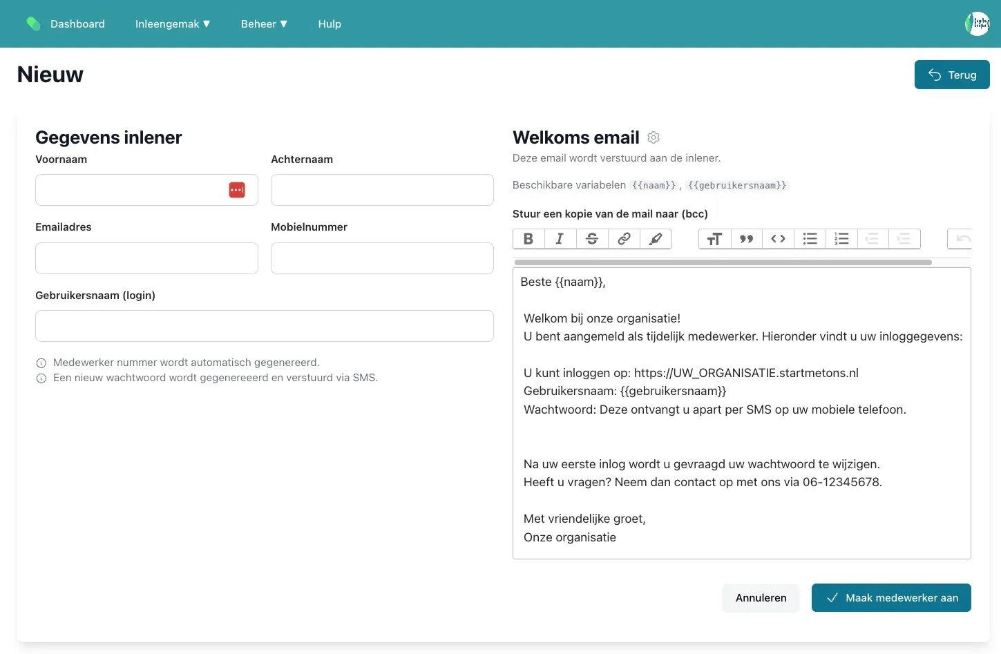 Inleengemak Schermafbeelding van Inleengemak